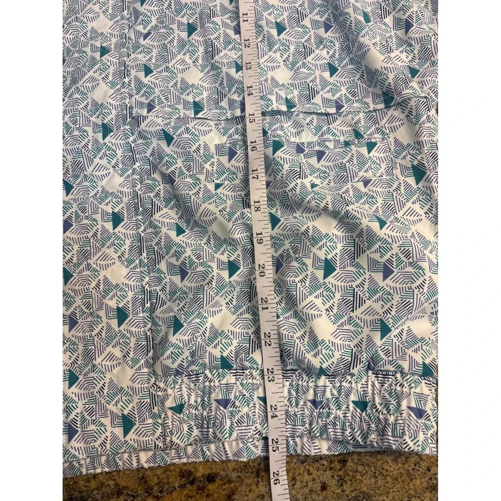 Vtg Langert Sports Wear Womens 2 Piece Set Geometric Windbreaker Jacket & Polo M
